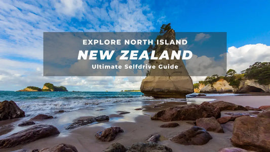 Scenic view of Cathedral Cove beach in Coromandel, North Island, New Zealand, promoting ultimate self-drive adventure guide.