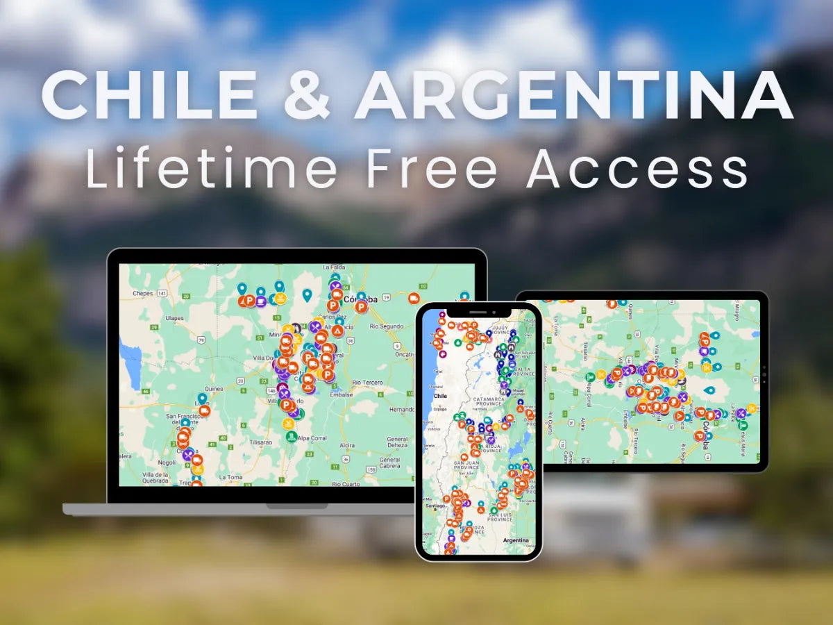 Chile - Argentina Travel Guide access details including free updates and offline availability