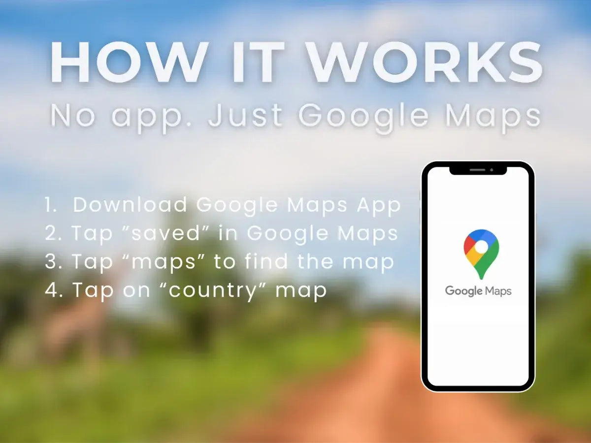 Step-by-step instructions on how to use the Zambia, Zimbabwe & Botswana Travel Guide in Google Maps