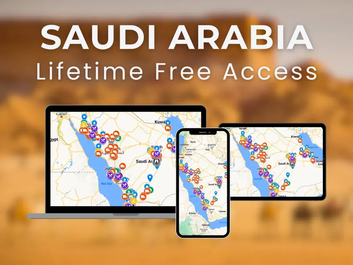 Saudi Arabia Travel Guide access details including free updates and offline availability